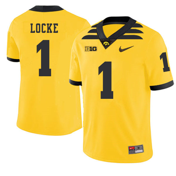 2019 Men #1 Gordon Locke Iowa Hawkeyes College Football Alternate Jerseys Sale-Gold - Click Image to Close